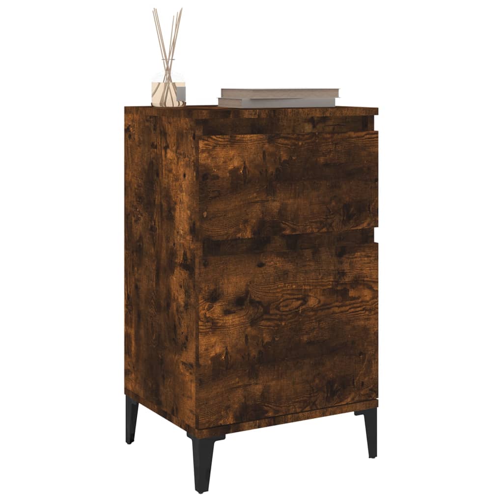 Tables de chevet 2 pcs. chêne fumé 40x35x70 cm