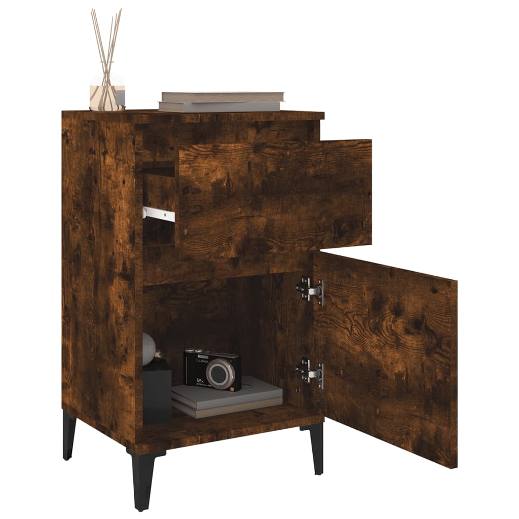 Tables de chevet 2 pcs. chêne fumé 40x35x70 cm