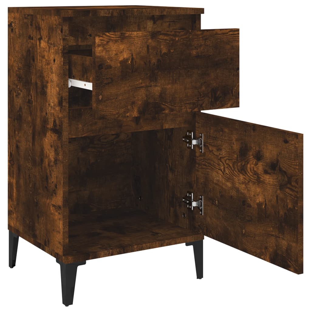 Tables de chevet 2 pcs. chêne fumé 40x35x70 cm