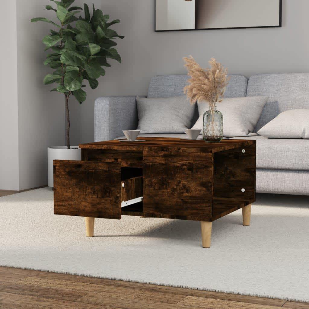 Coffee table smoked oak 55x55x36.5 cm wood material