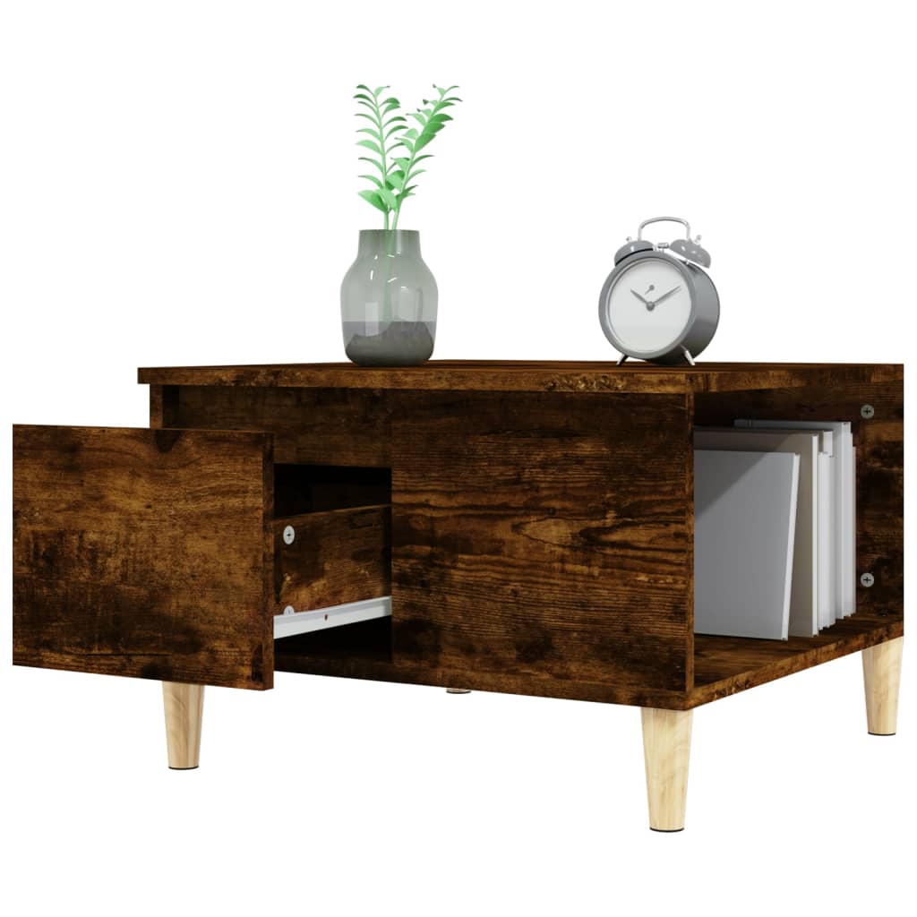 Coffee table smoked oak 55x55x36.5 cm wood material