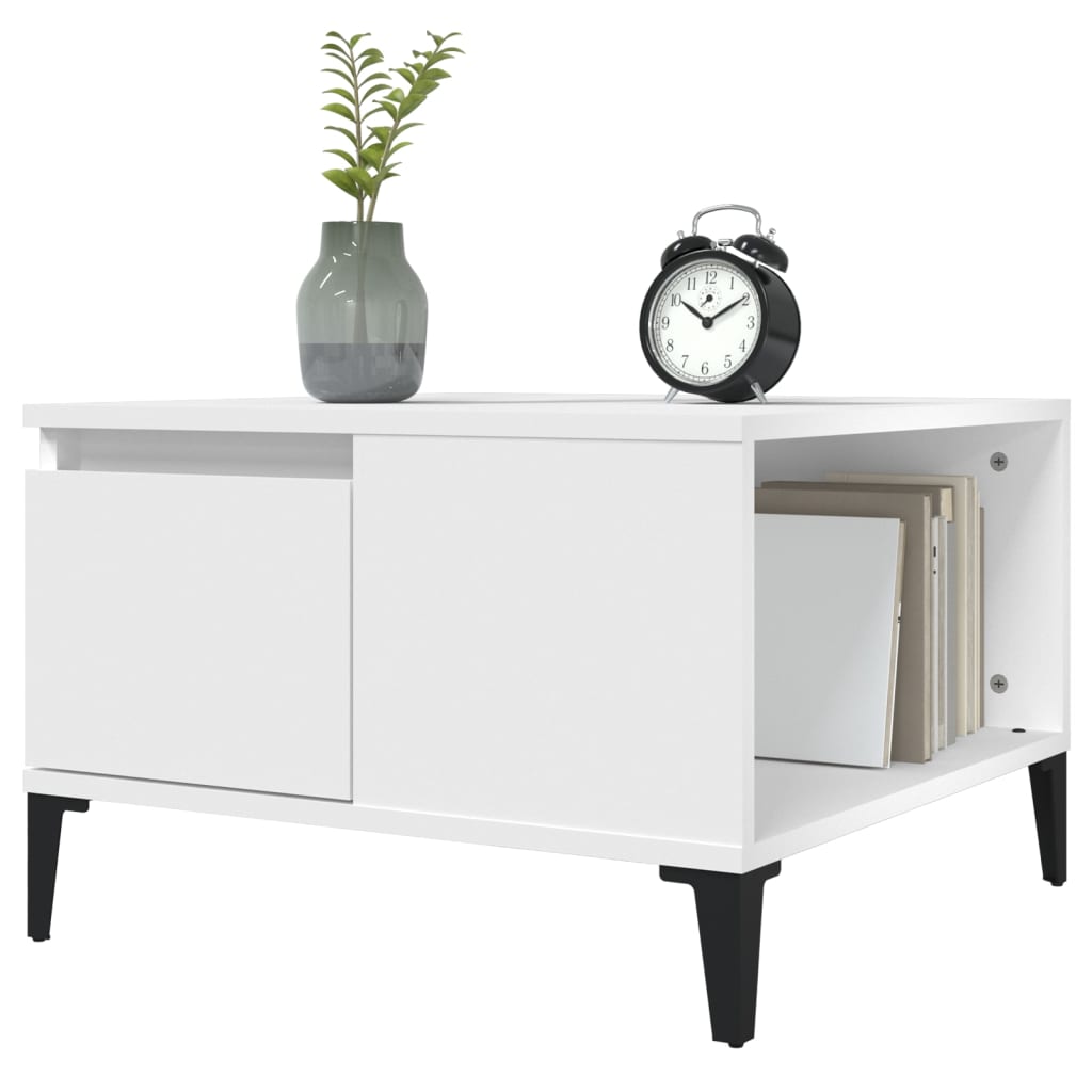 Coffee Table White 55x55x36.5 cm Wood Material