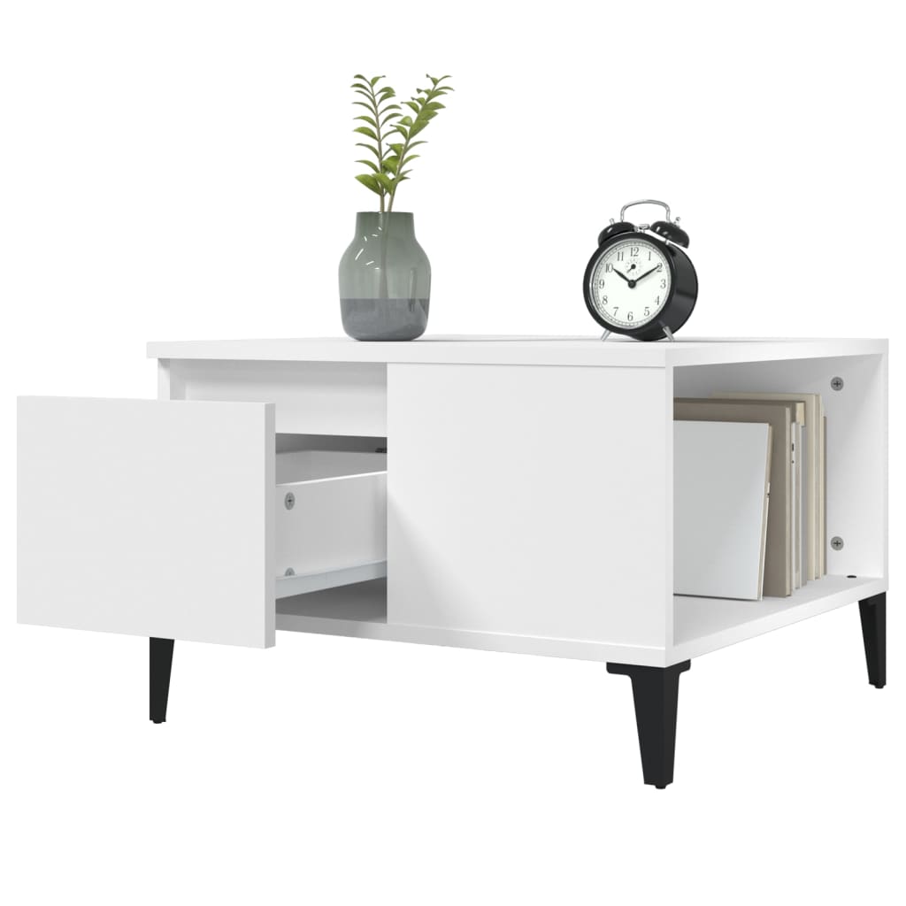 Coffee Table White 55x55x36.5 cm Wood Material