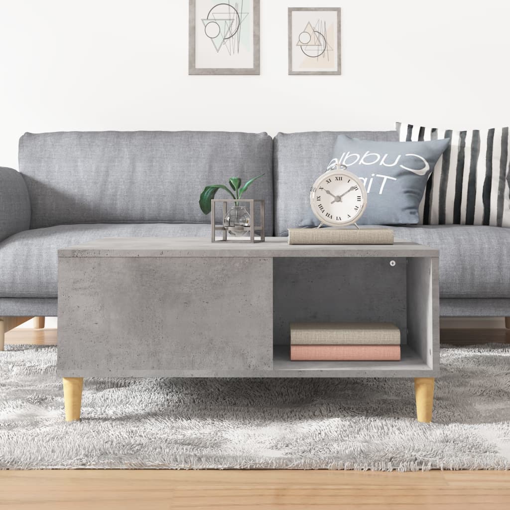 Coffee table concrete grey 80x80x36.5 cm wood material
