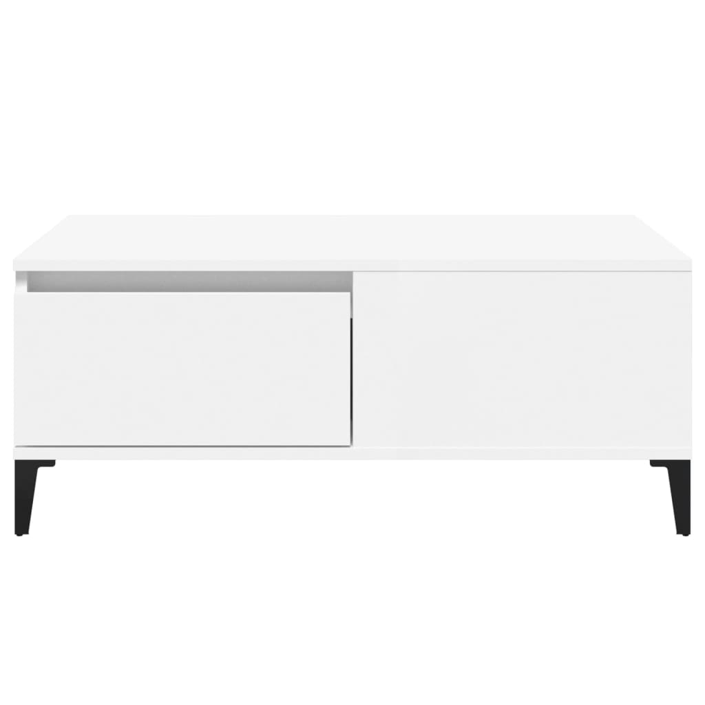 Table basse blanche 90x50x36,5 cm en bois
