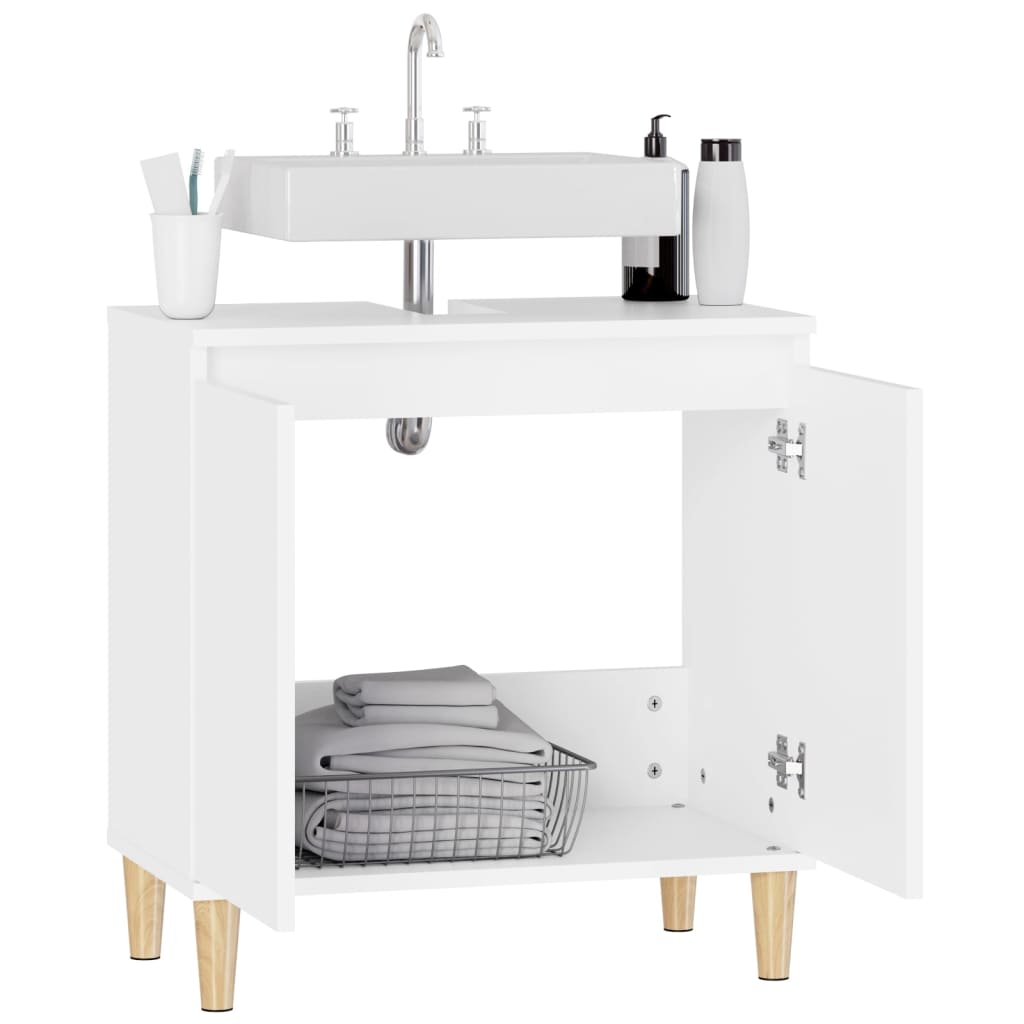 Washbasin Cabinet White 58x33x60 cm Wood Material