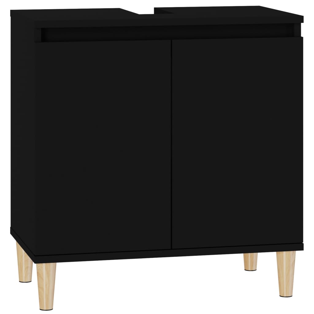 Washbasin Cabinet Black 58x33x60 cm Wood Material