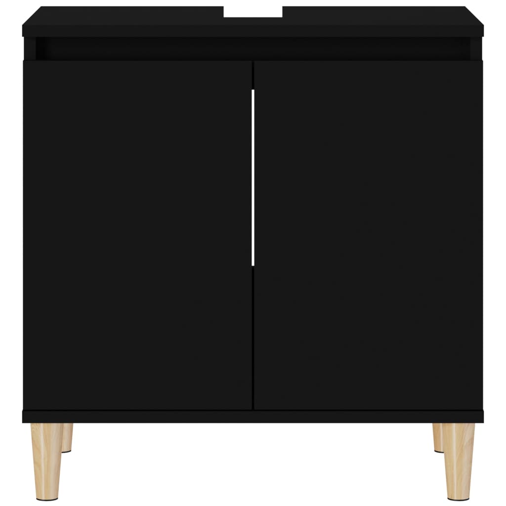 Washbasin Cabinet Black 58x33x60 cm Wood Material