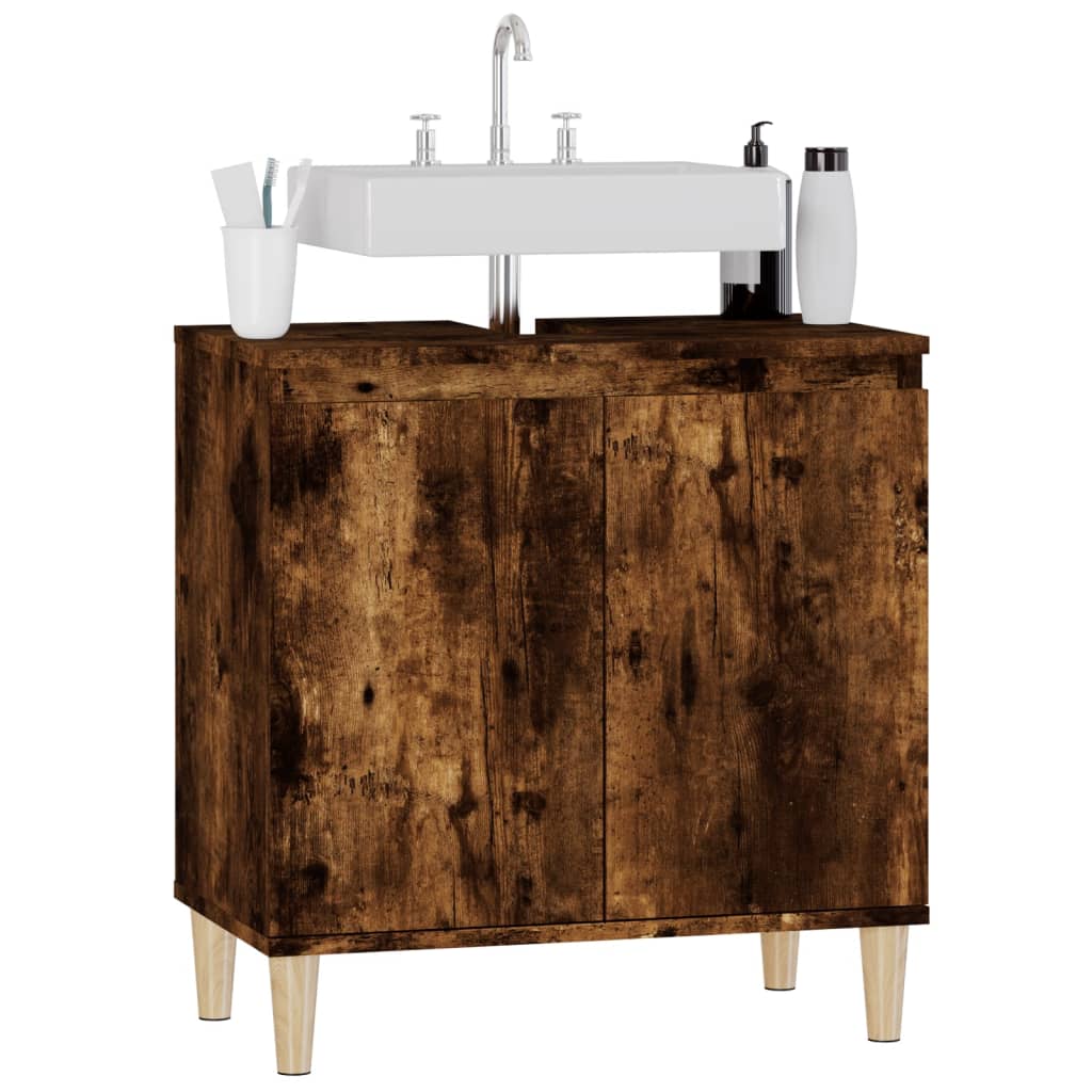 Washbasin base cabinet smoked oak 58x33x60 cm wood material