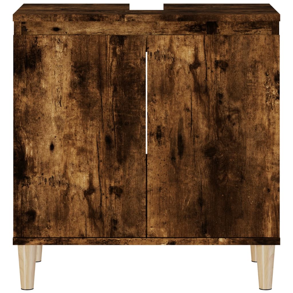 Washbasin base cabinet smoked oak 58x33x60 cm wood material