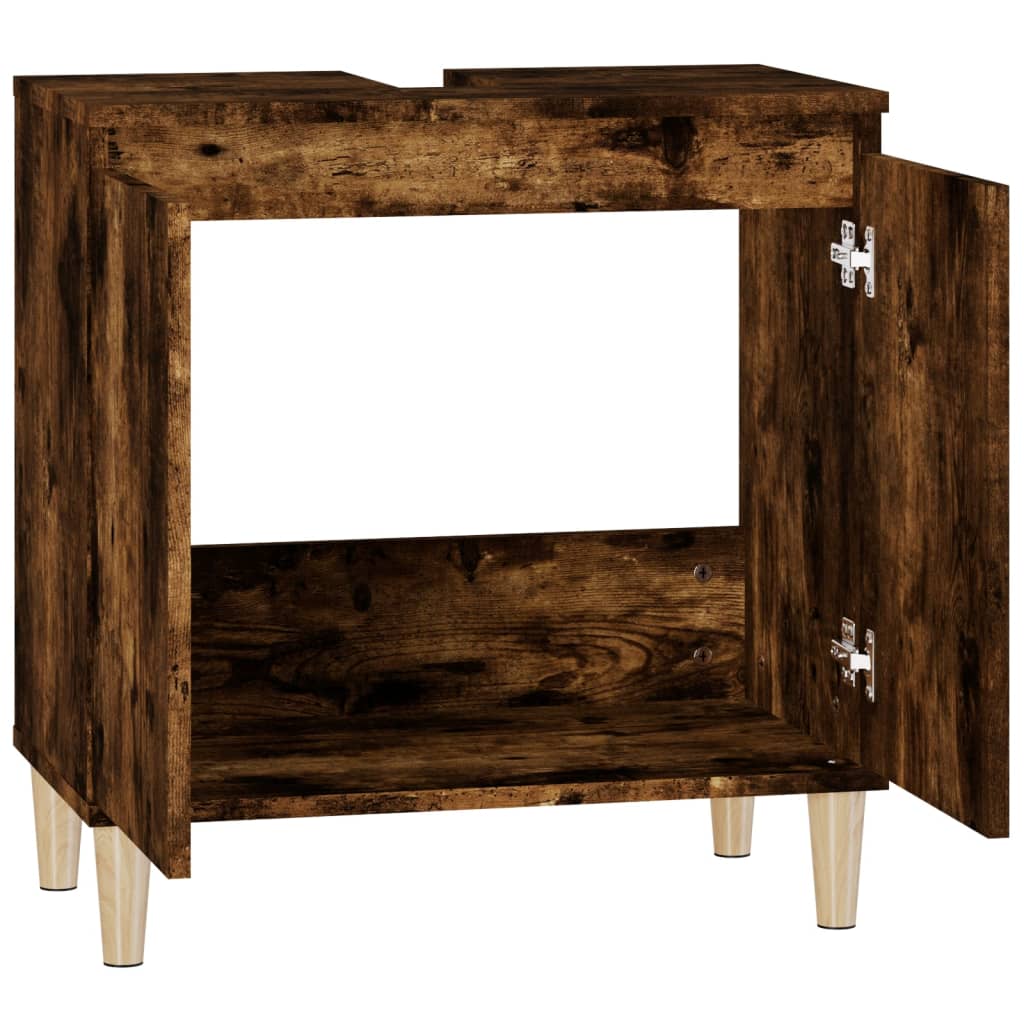 Washbasin base cabinet smoked oak 58x33x60 cm wood material