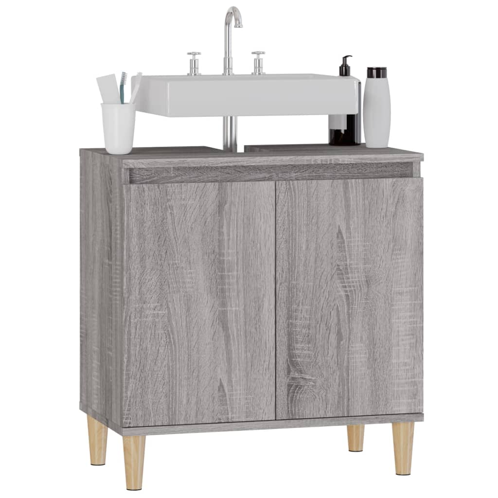 Washbasin Cabinet Grey Sonoma 58x33x60 cm Wood Material