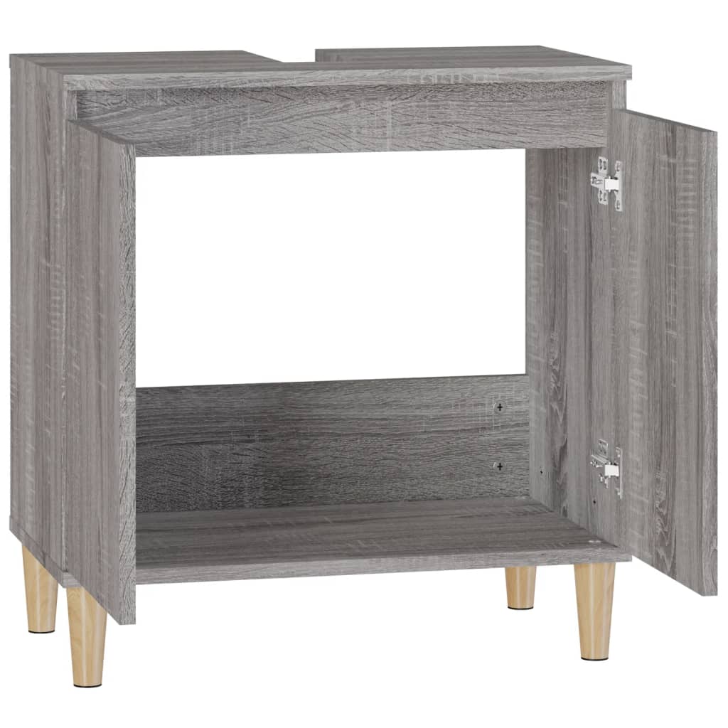 Washbasin Cabinet Grey Sonoma 58x33x60 cm Wood Material