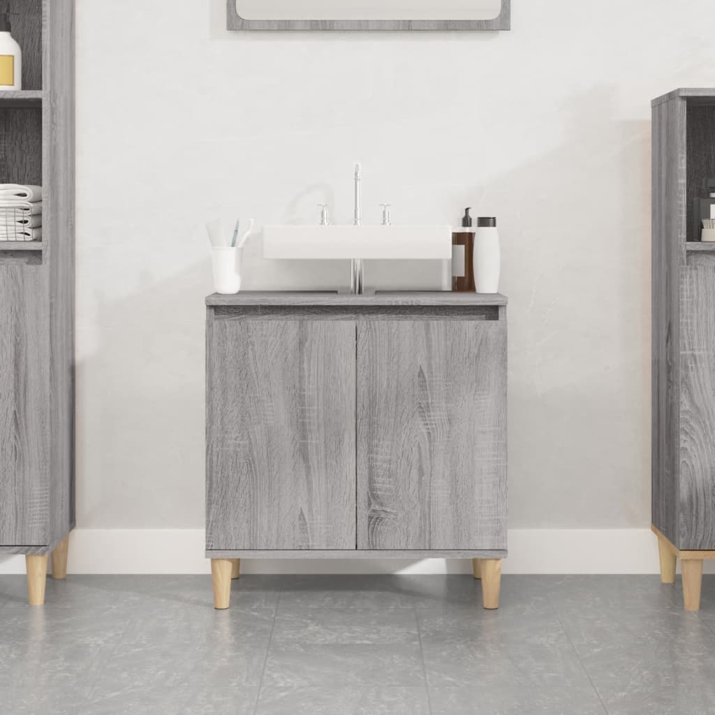 Washbasin Cabinet Grey Sonoma 58x33x60 cm Wood Material