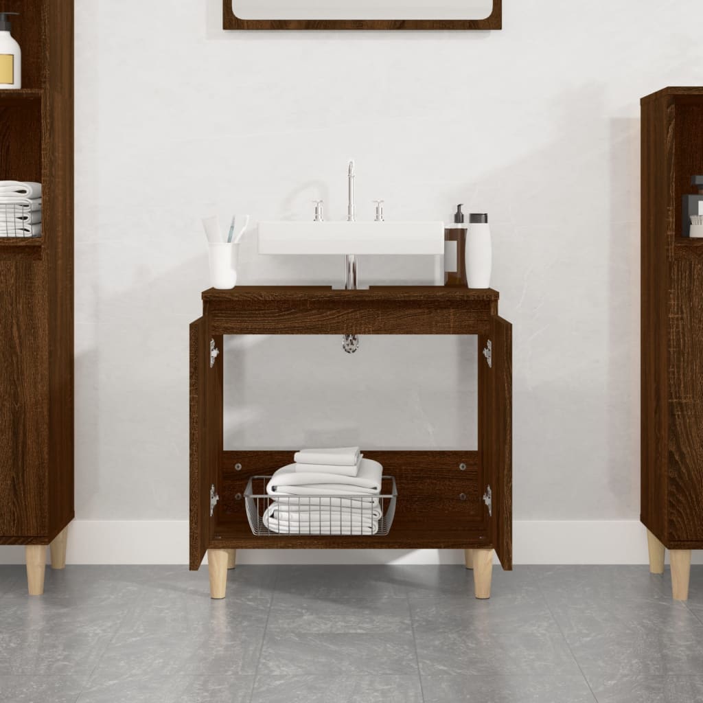 Washbasin Cabinet Brown Oak Look 58x33x60 cm