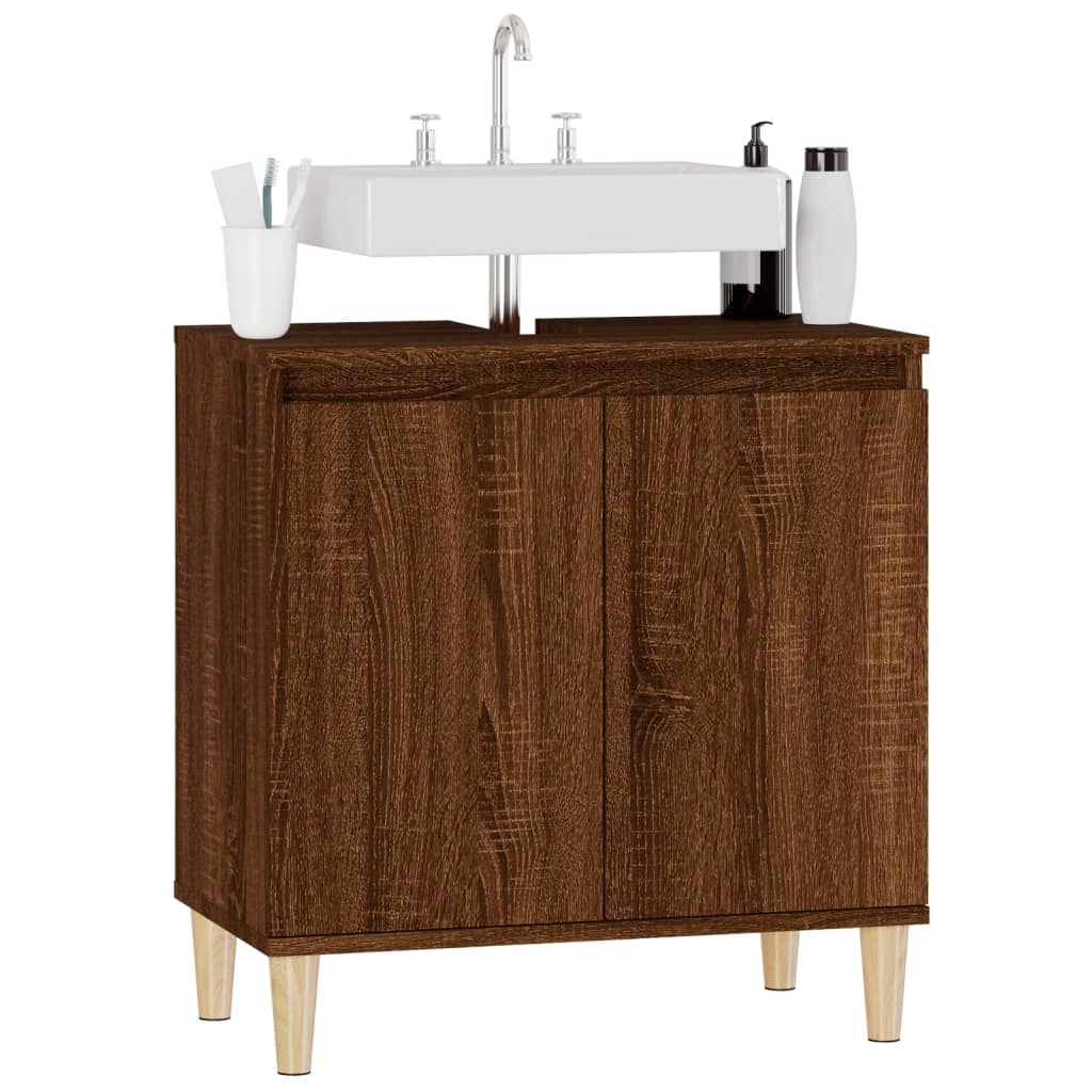 Washbasin Cabinet Brown Oak Look 58x33x60 cm