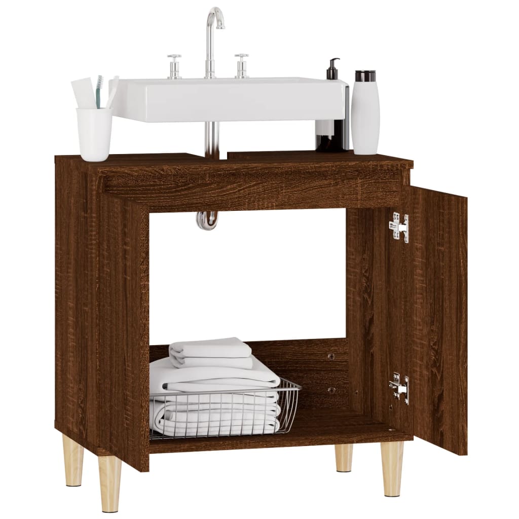Washbasin Cabinet Brown Oak Look 58x33x60 cm