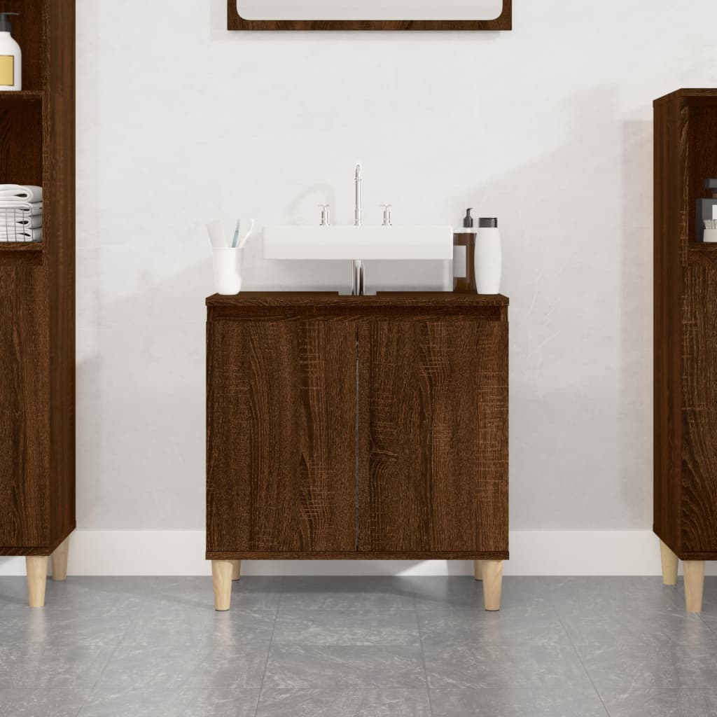 Washbasin Cabinet Brown Oak Look 58x33x60 cm