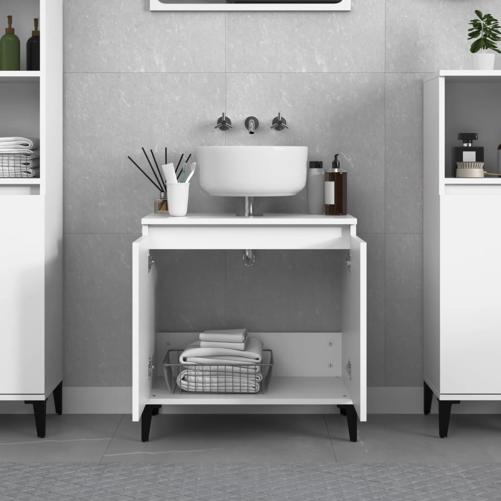 Washbasin Cabinet White 58x33x60 cm Wood Material