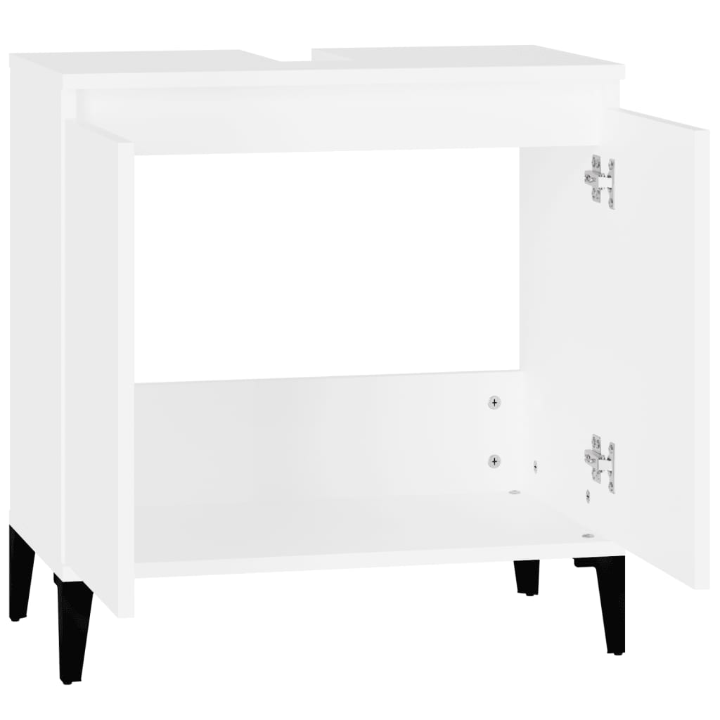 Washbasin Cabinet White 58x33x60 cm Wood Material