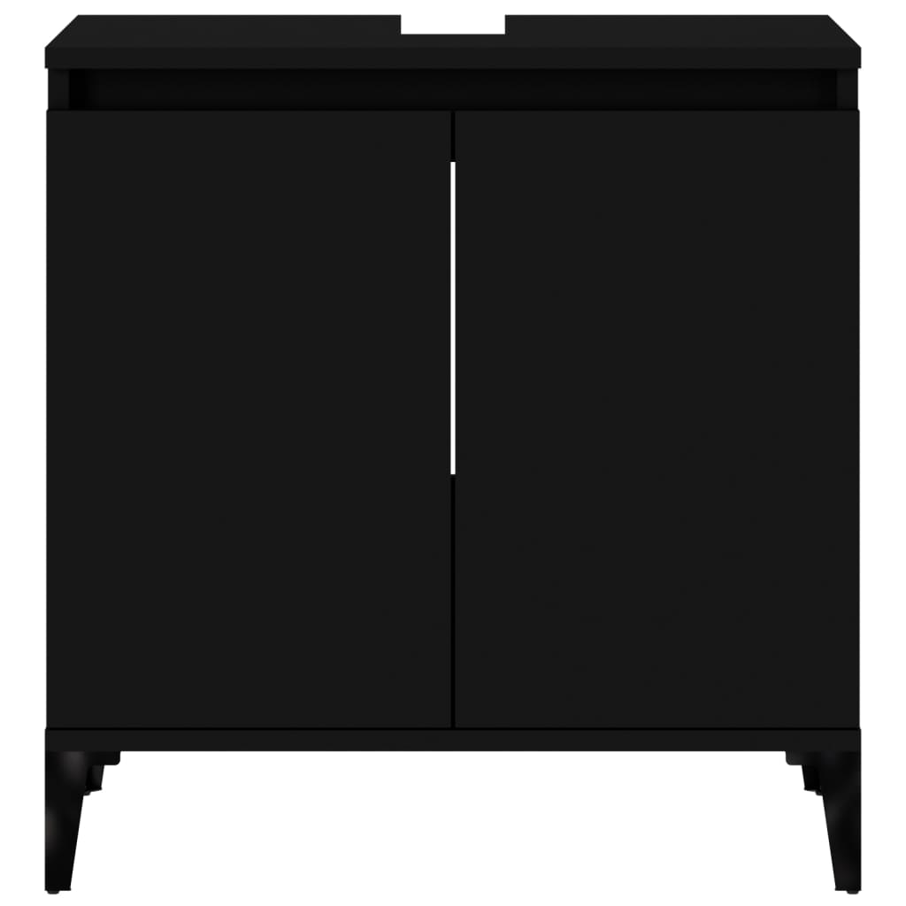 Washbasin Cabinet Black 58x33x60 cm Wood Material