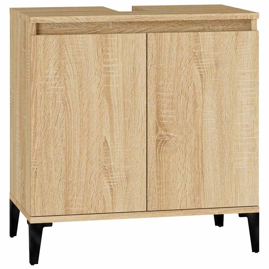 Waschbeckenunterschrank Sonoma-Eiche 58x33x60 cm Holzwerkstoff