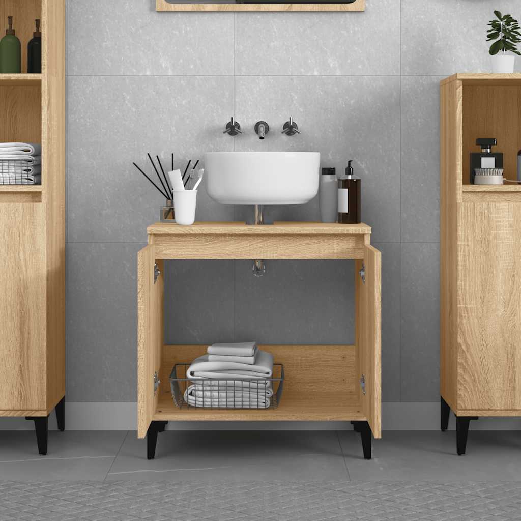 Waschbeckenunterschrank Sonoma-Eiche 58x33x60 cm Holzwerkstoff
