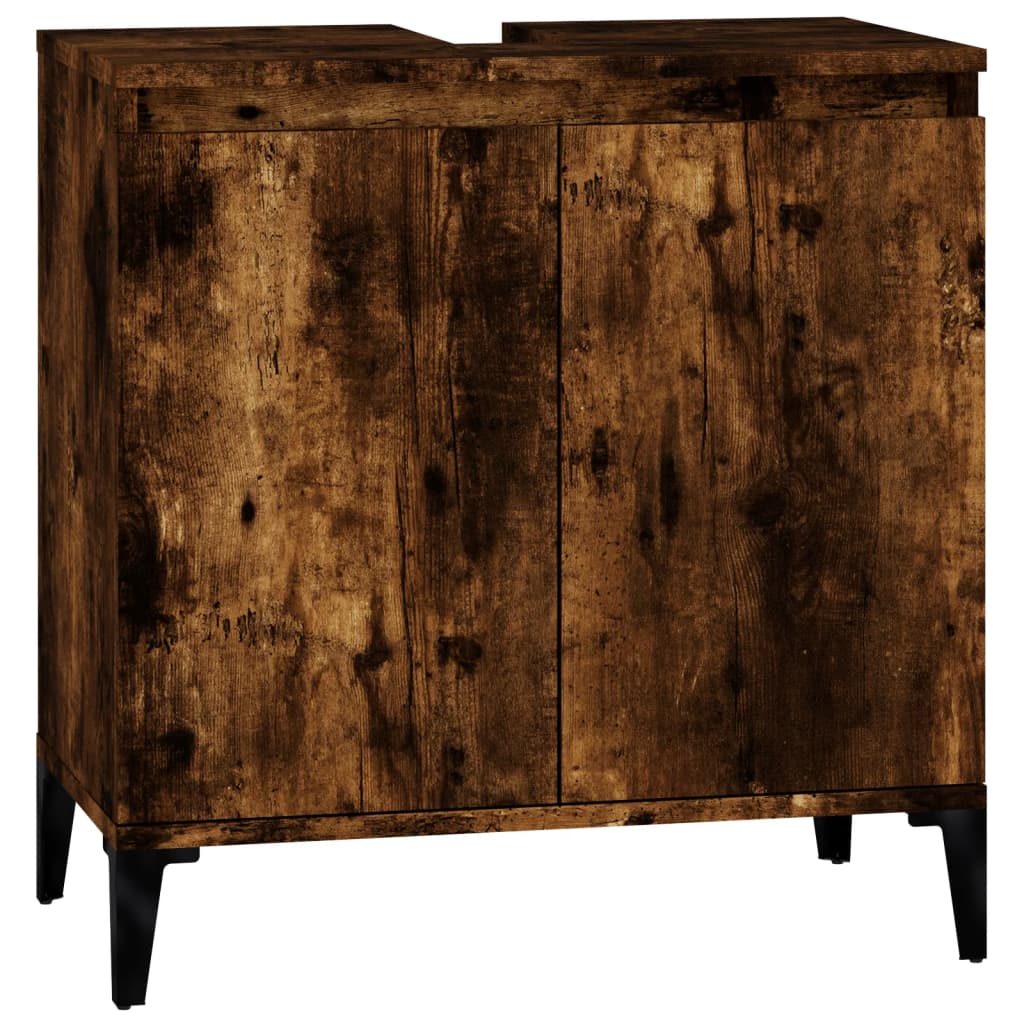 Washbasin base cabinet smoked oak 58x33x60 cm wood material
