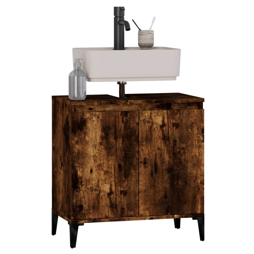 Washbasin base cabinet smoked oak 58x33x60 cm wood material