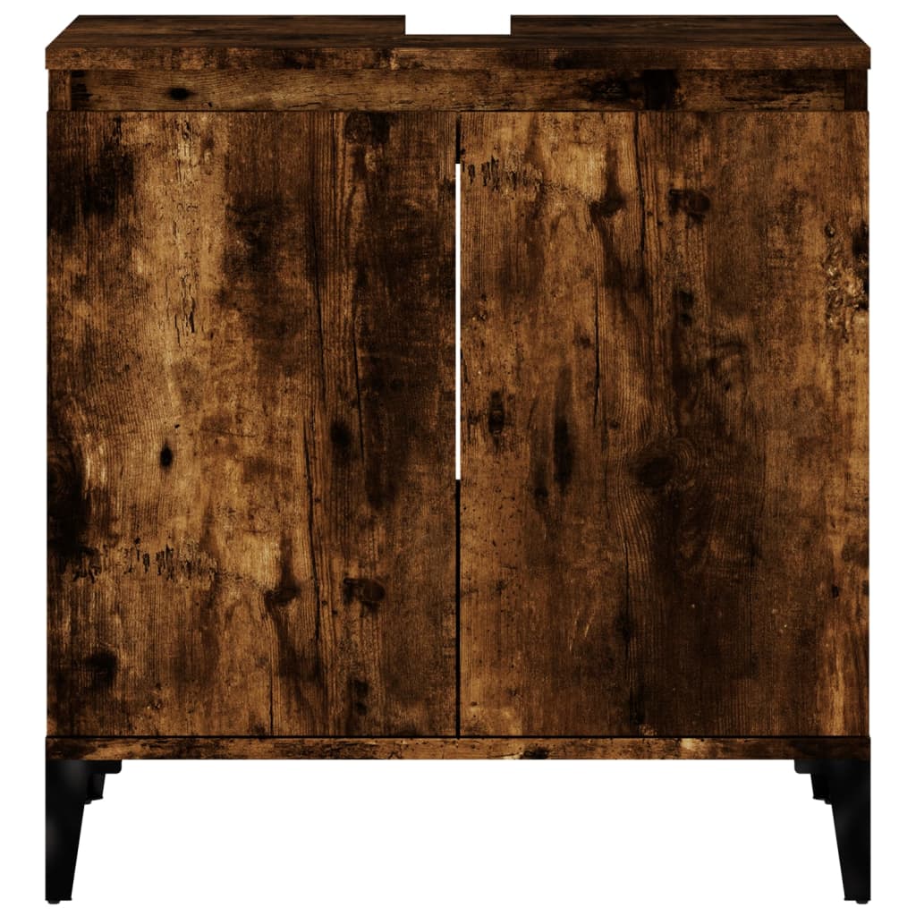Washbasin base cabinet smoked oak 58x33x60 cm wood material