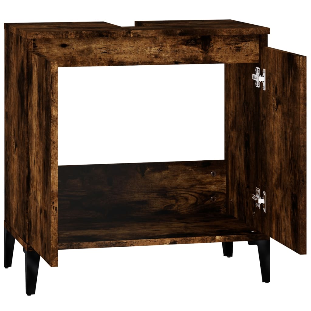 Washbasin base cabinet smoked oak 58x33x60 cm wood material