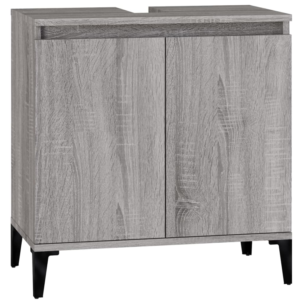 Washbasin Cabinet Grey Sonoma 58x33x60 cm Wood Material