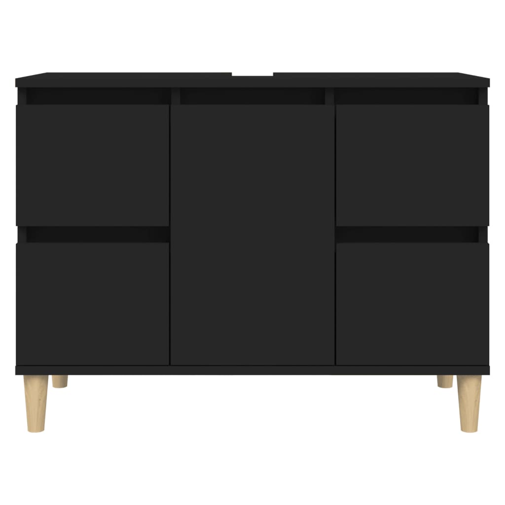Washbasin Cabinet Black 80x33x60 cm Wood Material