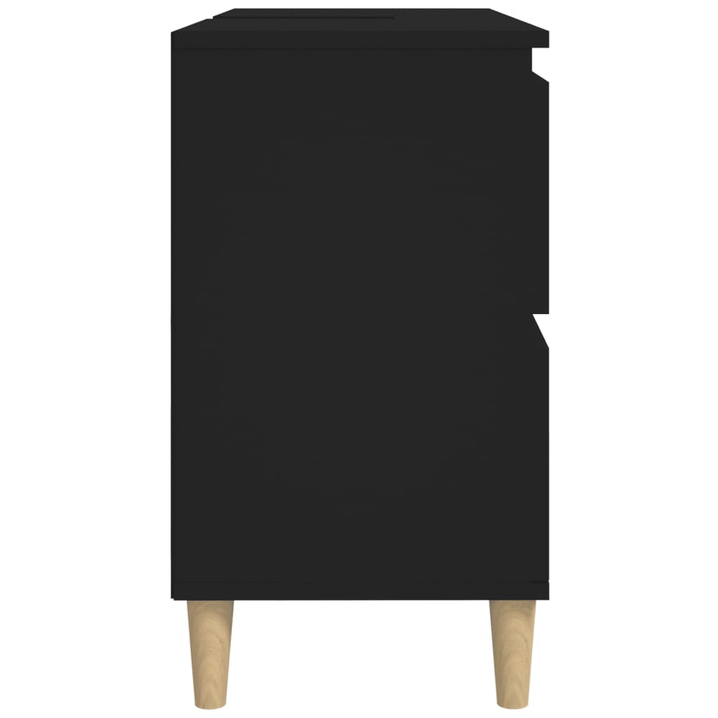 Washbasin Cabinet Black 80x33x60 cm Wood Material