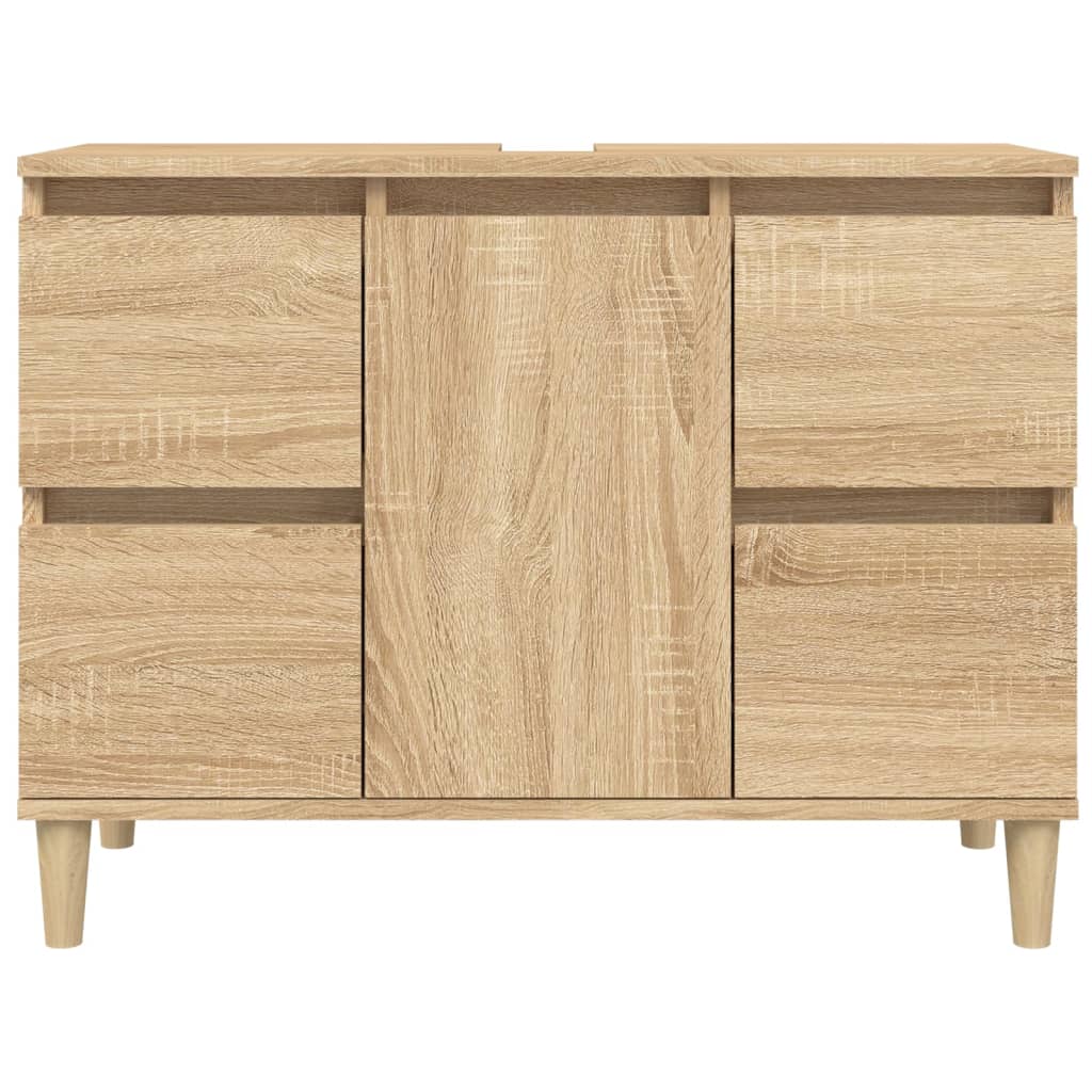 Waschbeckenunterschrank Sonoma-Eiche 80x33x60 cm Holzwerkstoff