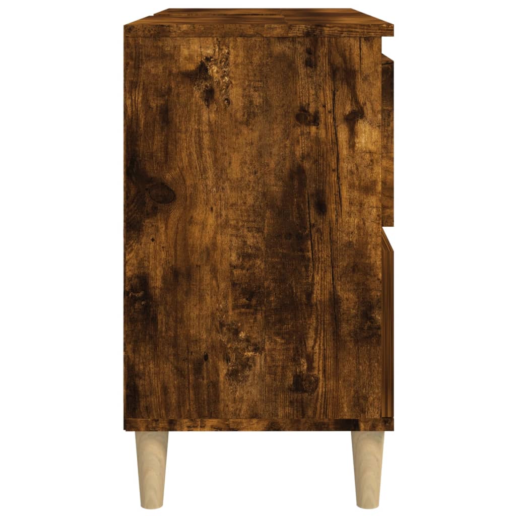 Washbasin base cabinet smoked oak 80x33x60 cm wood material