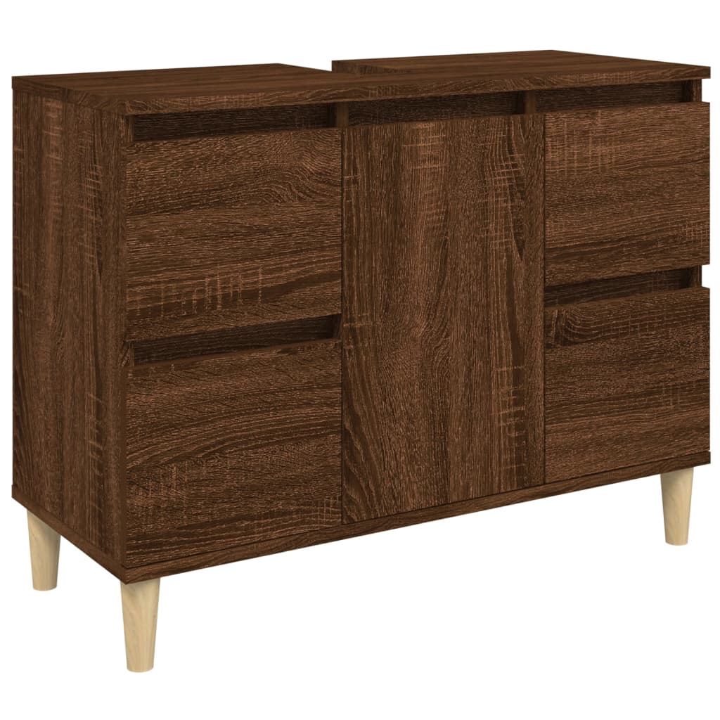 Washbasin Cabinet Brown Oak Look 80x33x60 cm