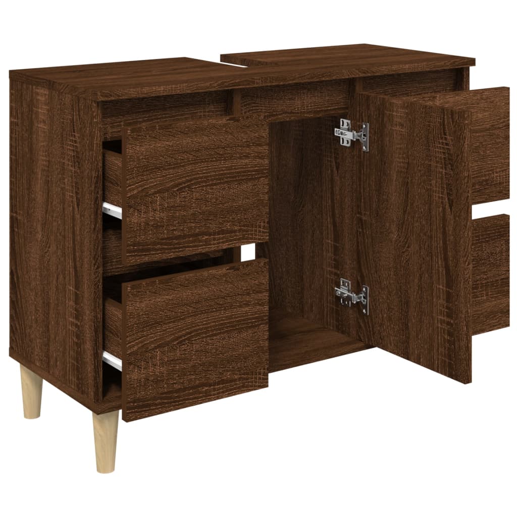 Washbasin Cabinet Brown Oak Look 80x33x60 cm
