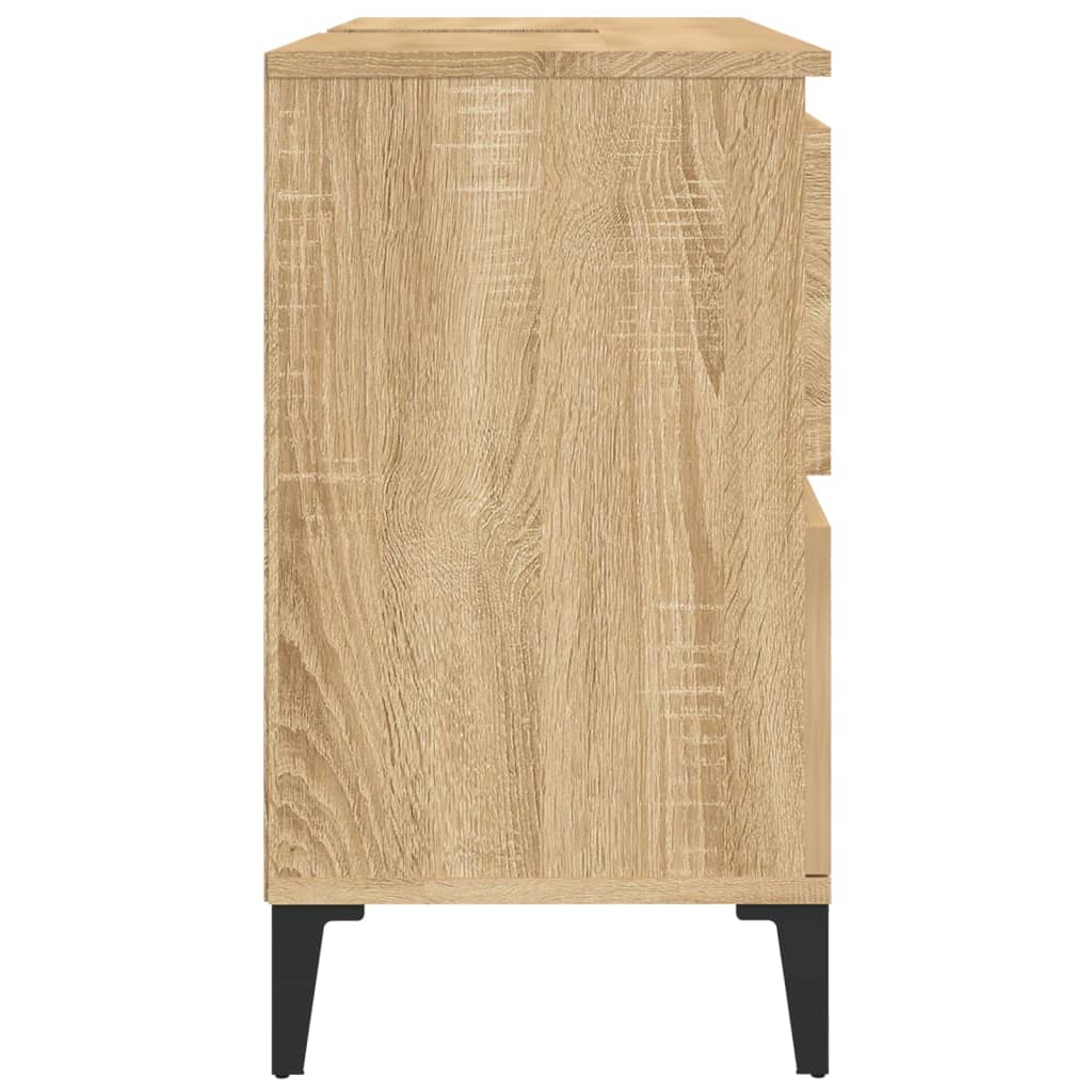 Waschbeckenunterschrank Sonoma-Eiche 80x33x60 cm Holzwerkstoff