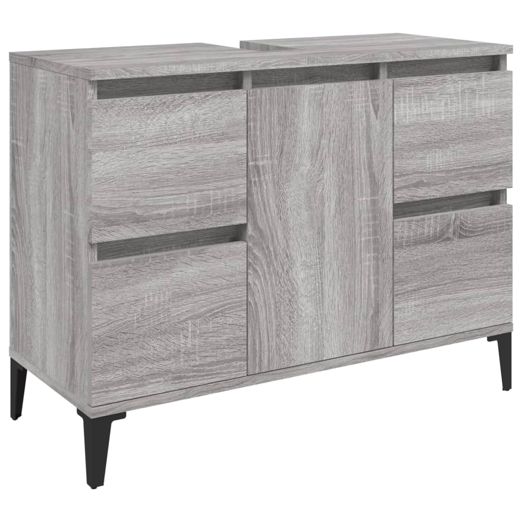 Washbasin Cabinet Grey Sonoma 80x33x60 cm Wood Material