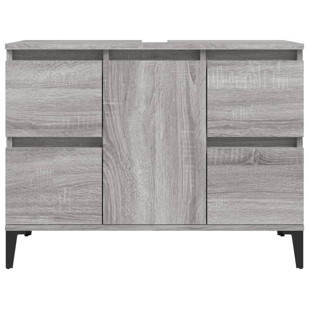 Washbasin Cabinet Grey Sonoma 80x33x60 cm Wood Material