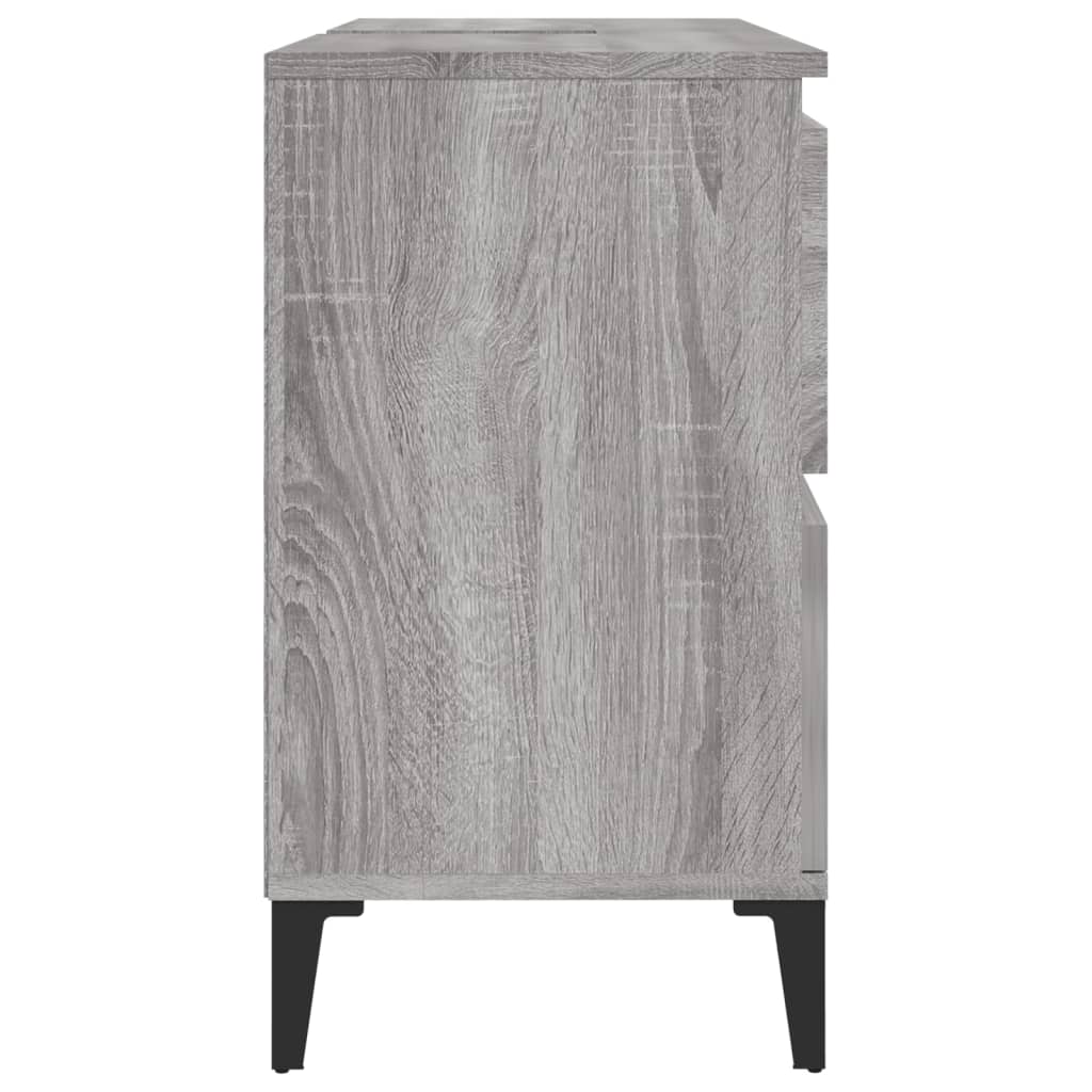 Washbasin Cabinet Grey Sonoma 80x33x60 cm Wood Material