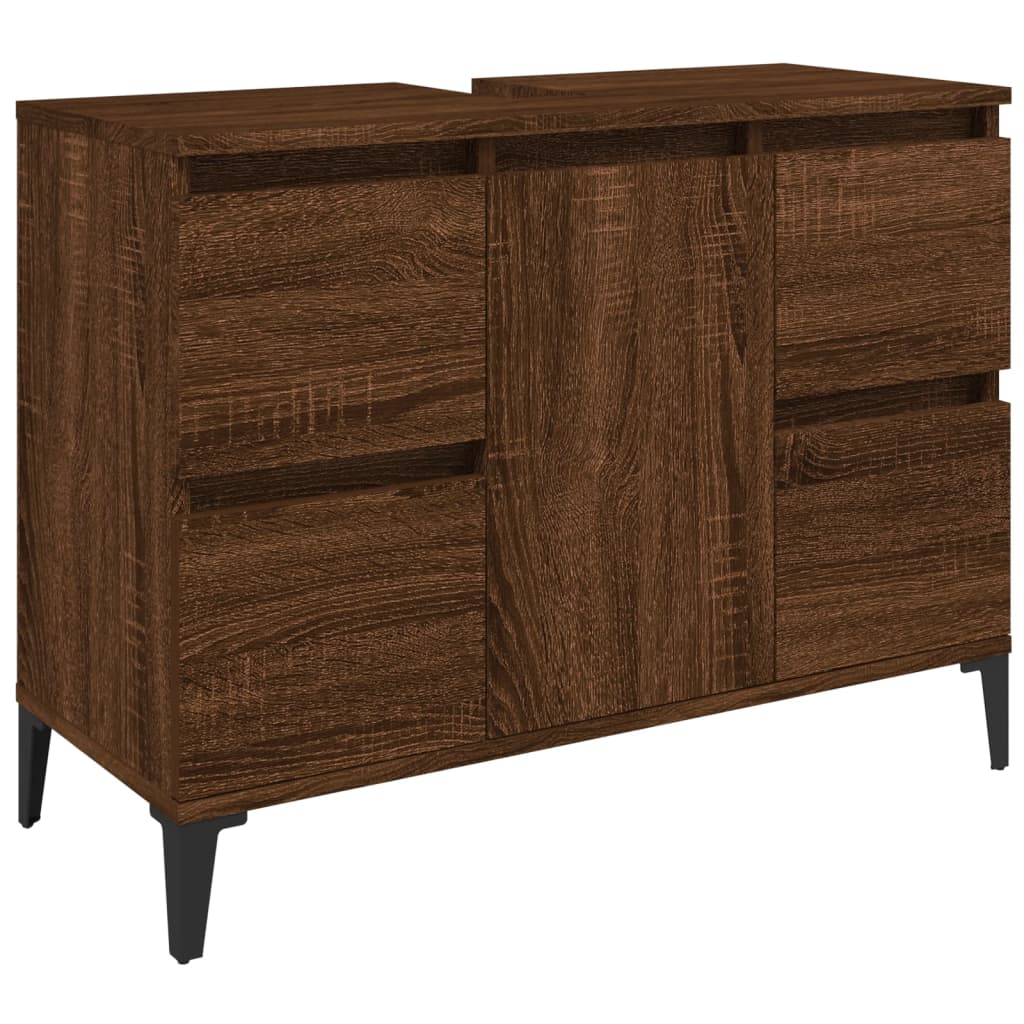Washbasin Cabinet Brown Oak Look 80x33x60 cm