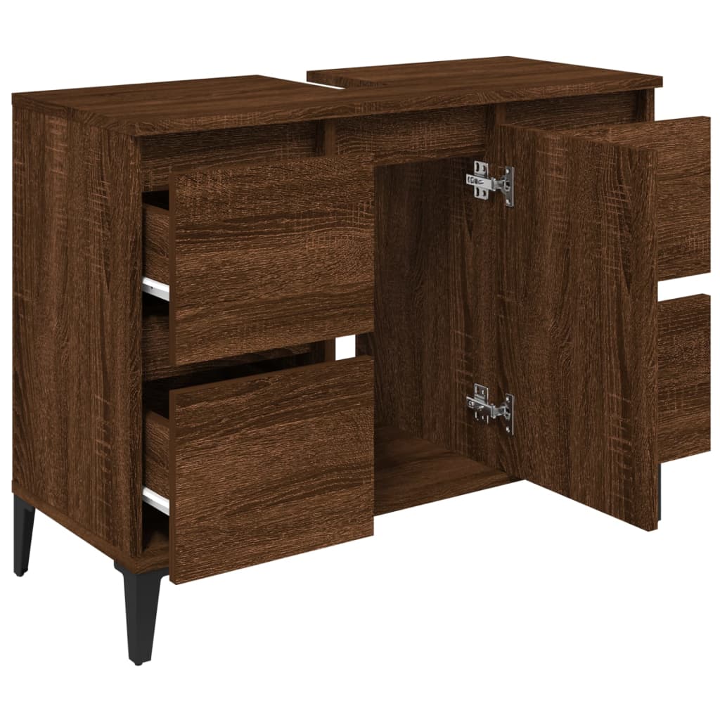 Washbasin Cabinet Brown Oak Look 80x33x60 cm