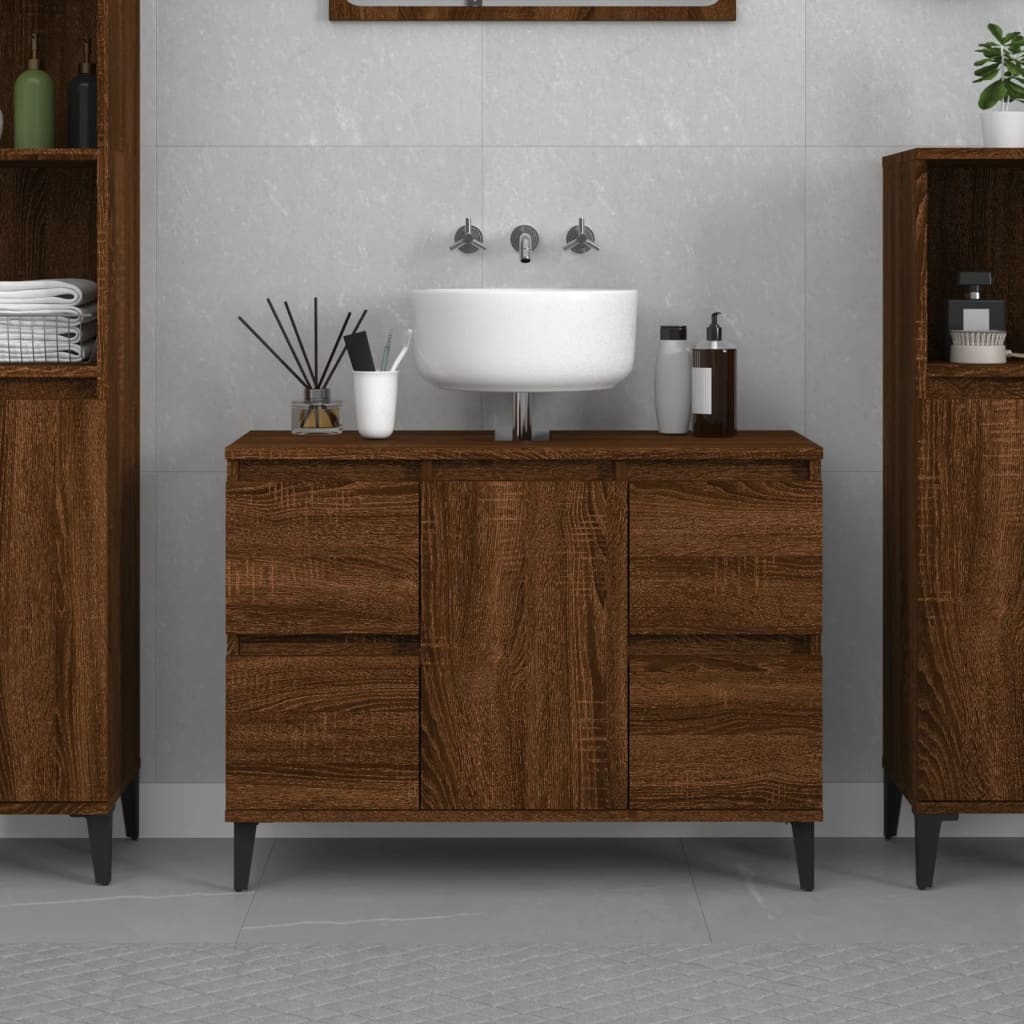 Washbasin Cabinet Brown Oak Look 80x33x60 cm