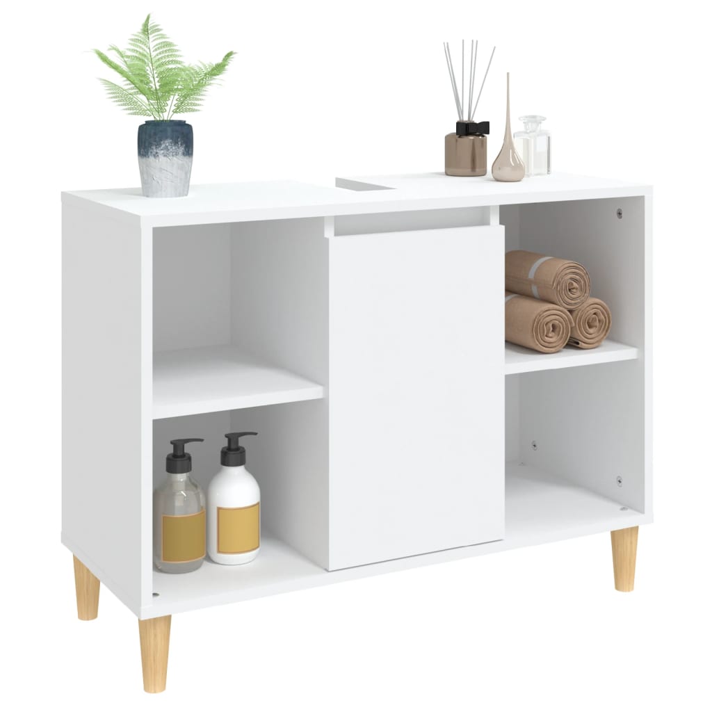 Washbasin Cabinet White 80x33x60 cm Wood Material