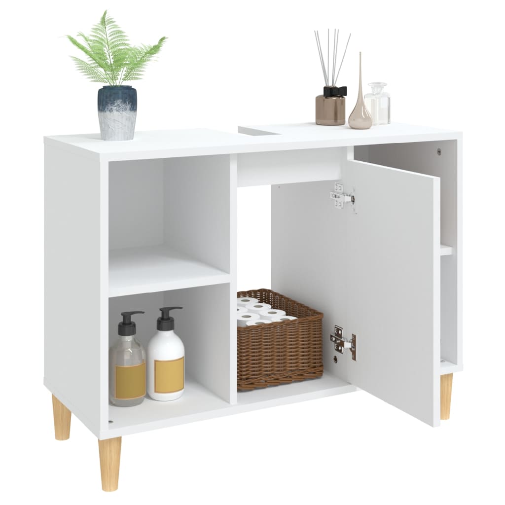 Washbasin Cabinet White 80x33x60 cm Wood Material