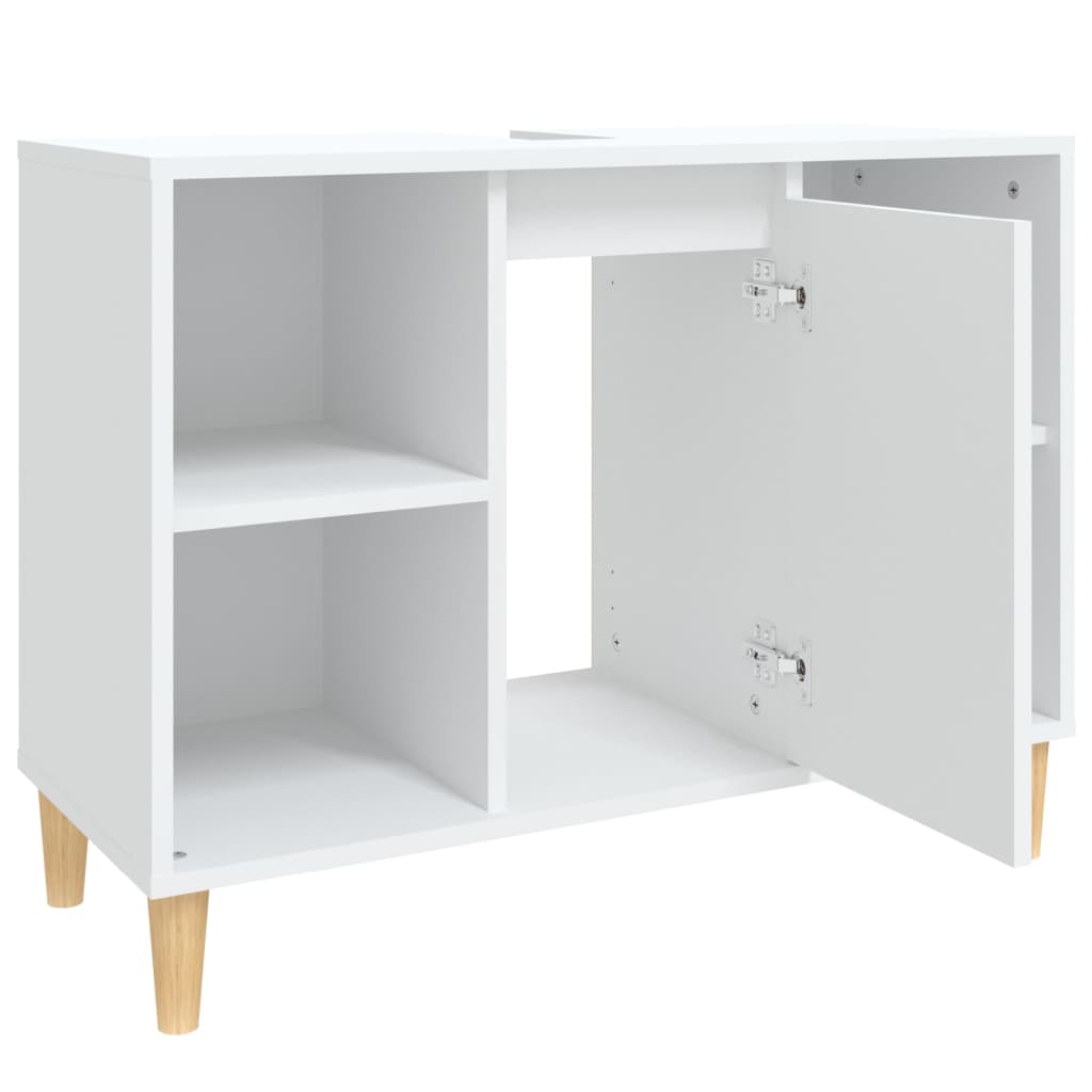 Washbasin Cabinet White 80x33x60 cm Wood Material