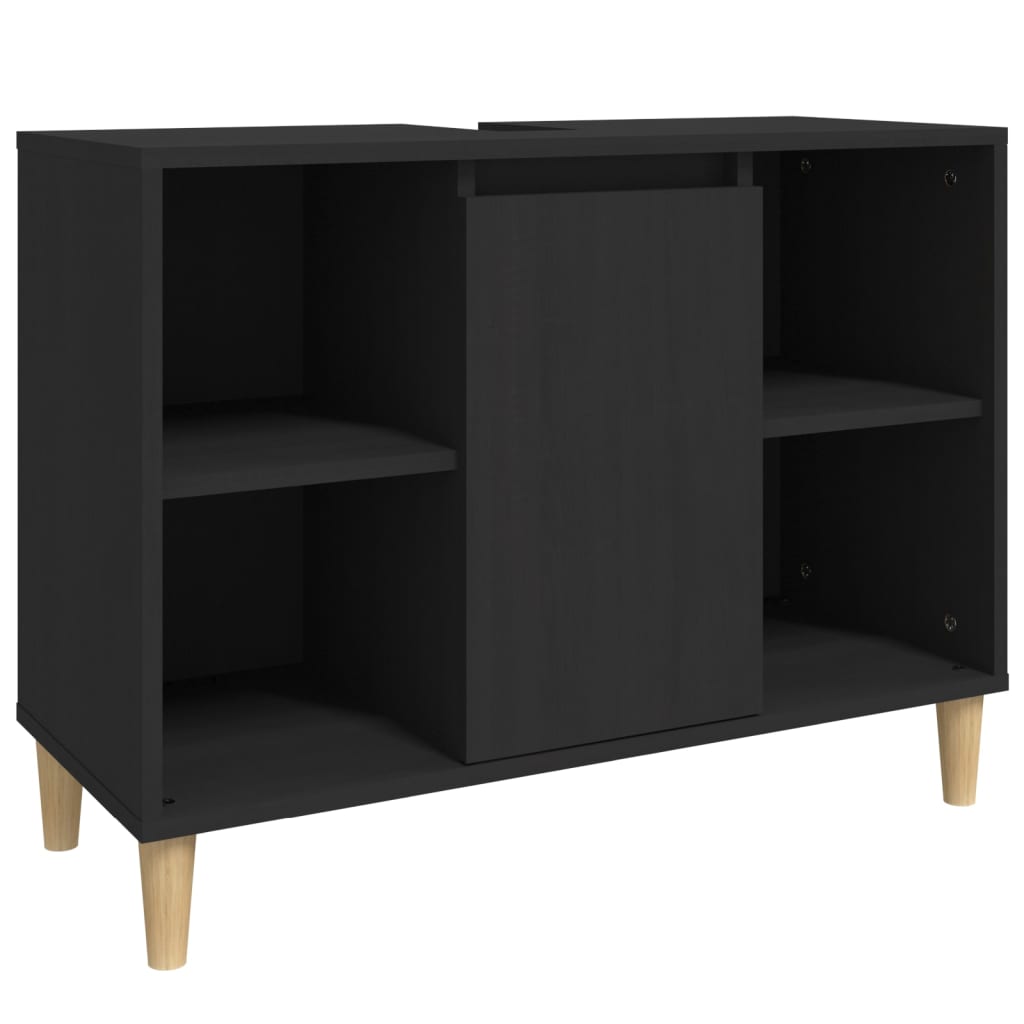 Washbasin Cabinet Black 80x33x60 cm Wood Material