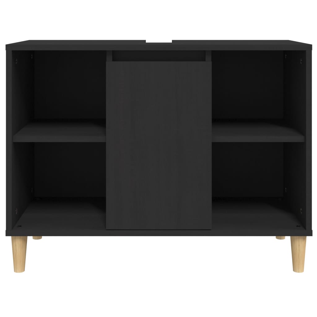 Washbasin Cabinet Black 80x33x60 cm Wood Material